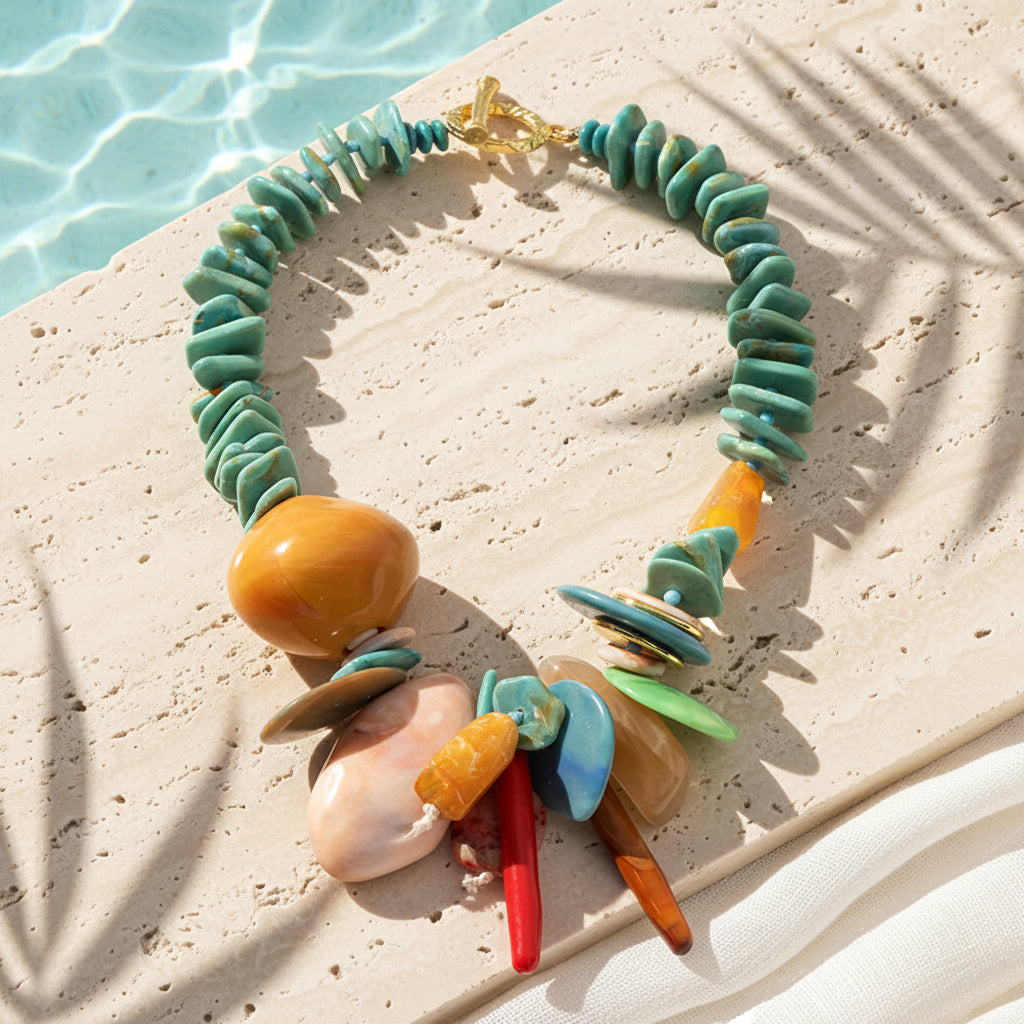 Polychrome Statement Necklace - 3 colors - Hello Baabs