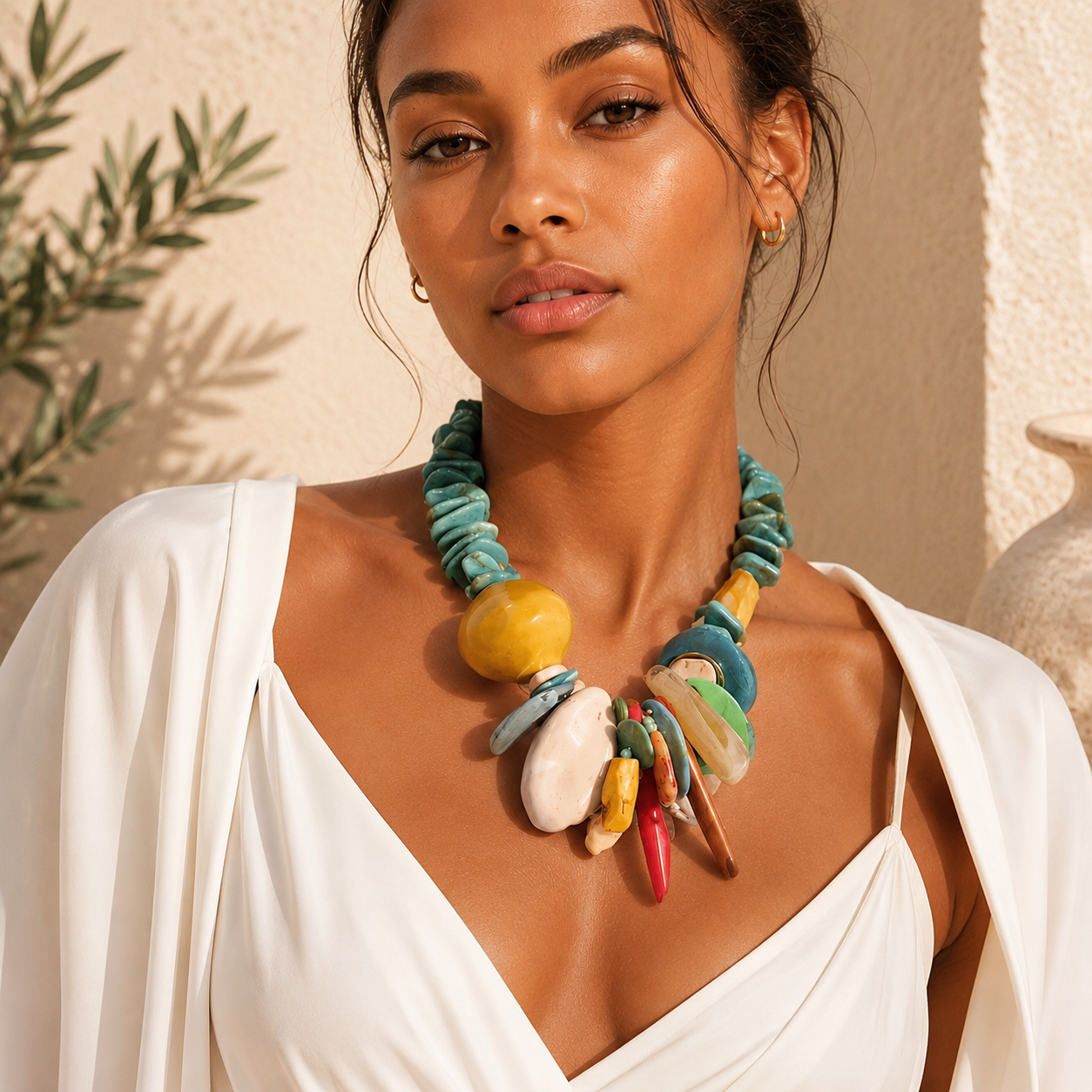Polychrome Statement Necklace - 3 colors - Hello Baabs