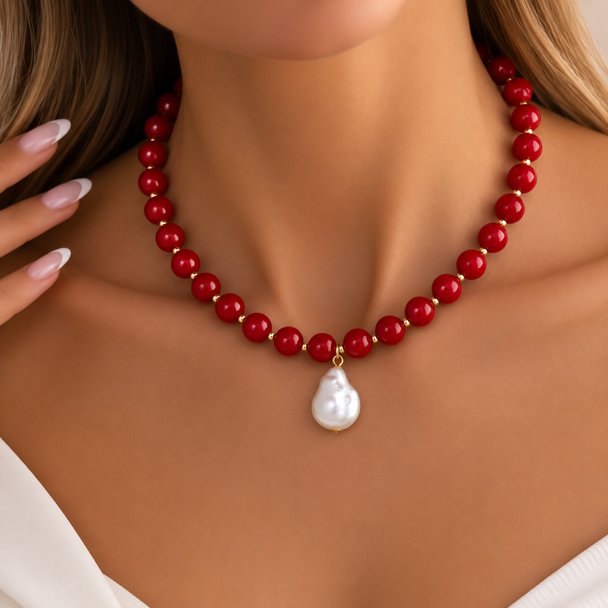 Pop of Pearl Necklace - 9 colors - Hello Baabs