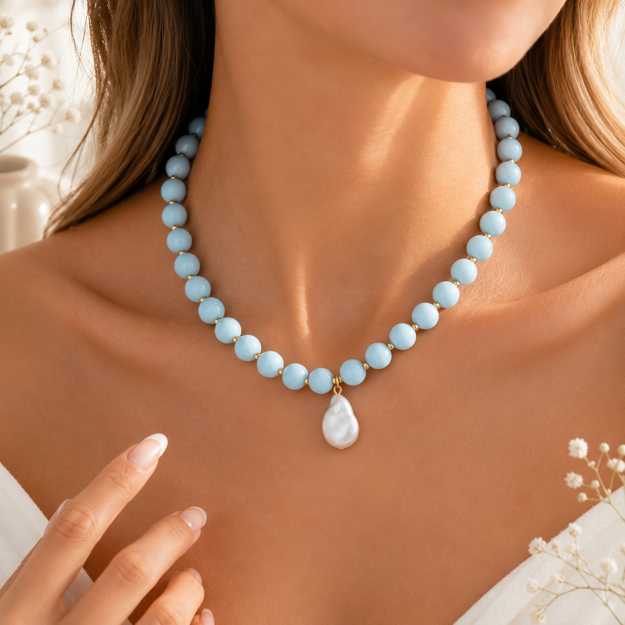 Pop of Pearl Necklace - 9 colors - Hello Baabs