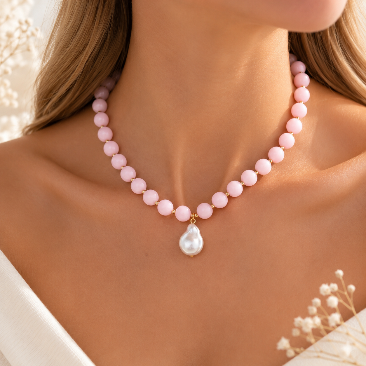 Pop of Pearl Necklace - 9 colors - Hello Baabs