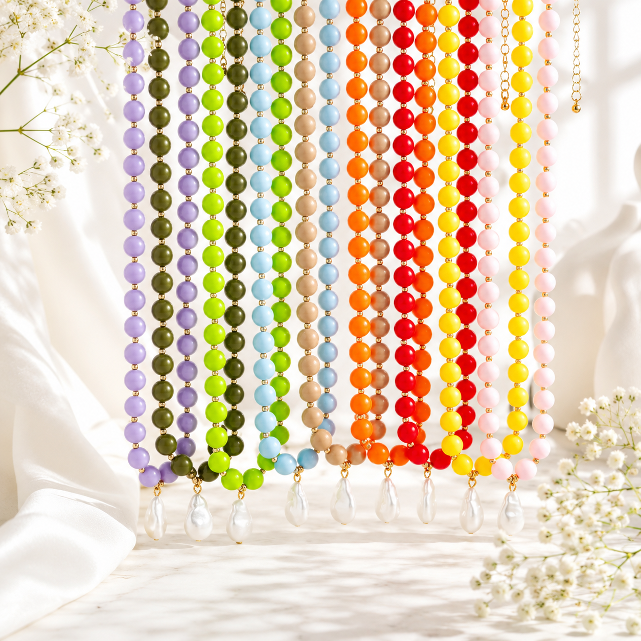 Pop of Pearl Necklace - 9 colors - Hello Baabs