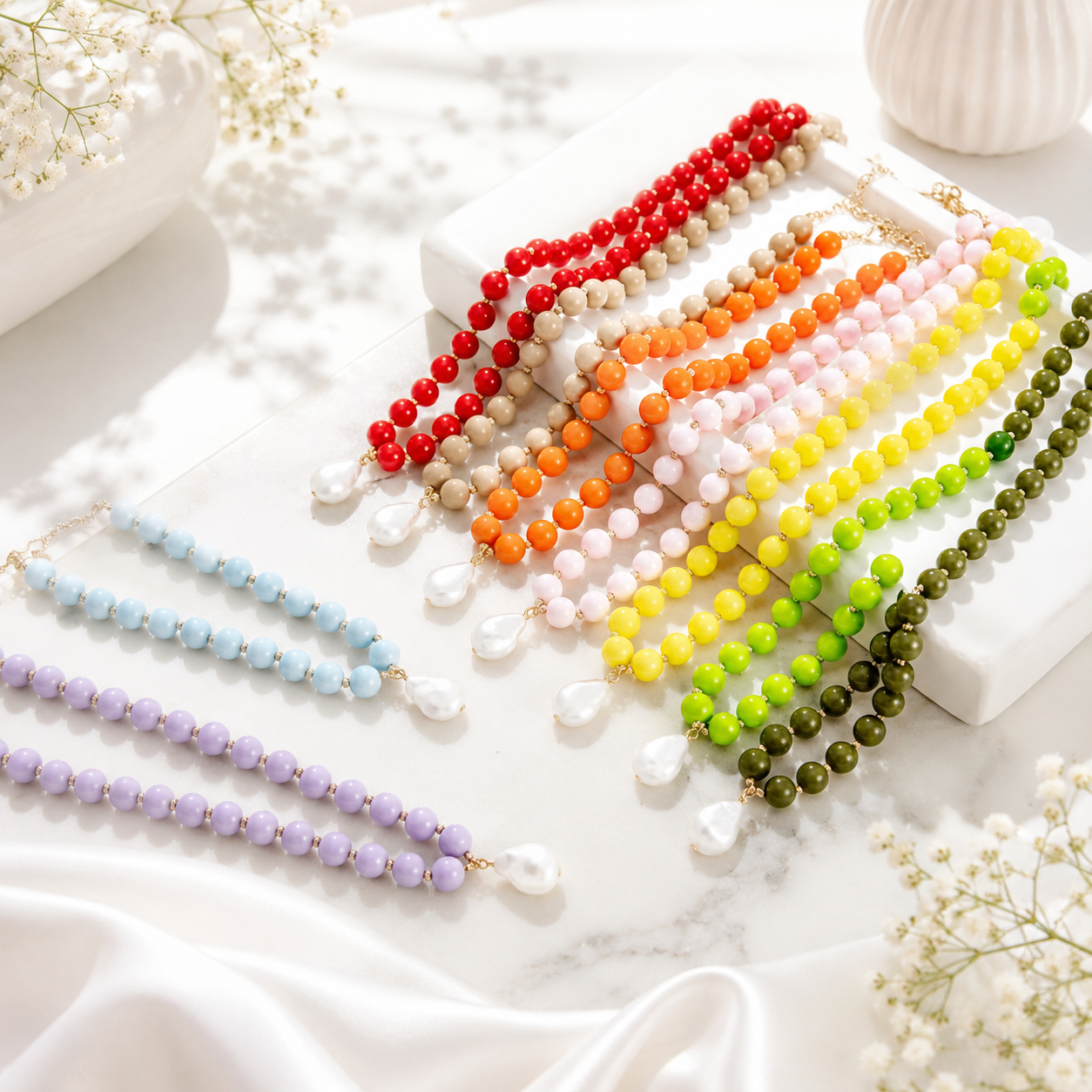 Pop of Pearl Necklace - 9 colors - Hello Baabs