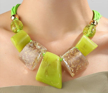 Punchline Rope Necklace Bright Green