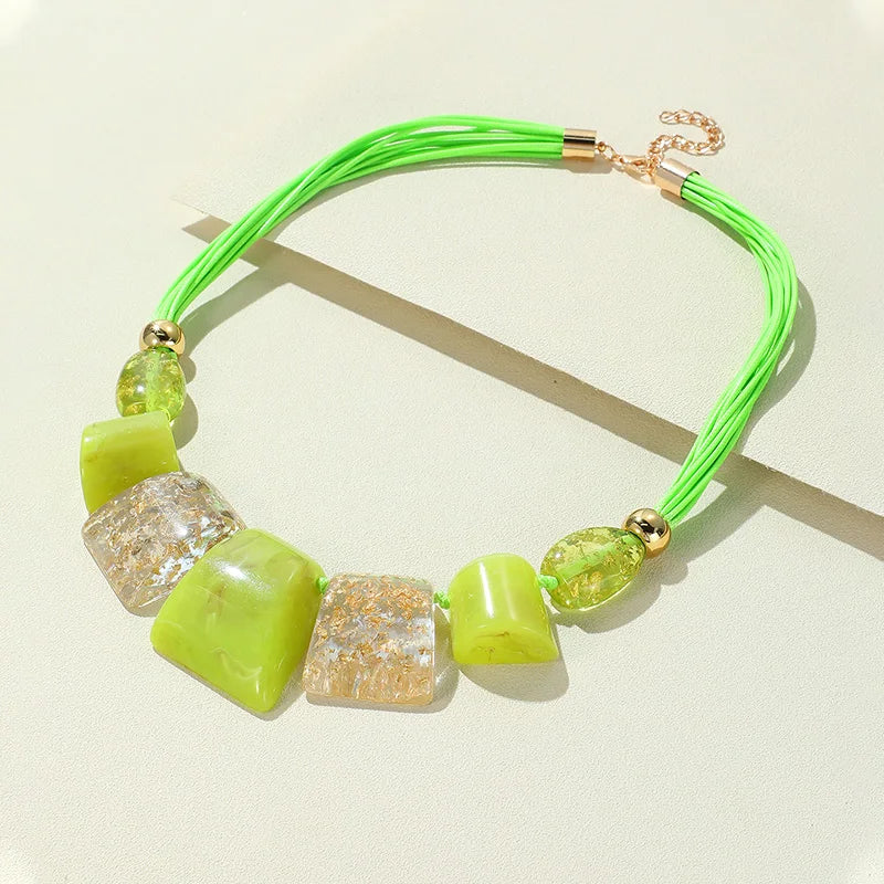 Punchline Rope Necklace Bright Green