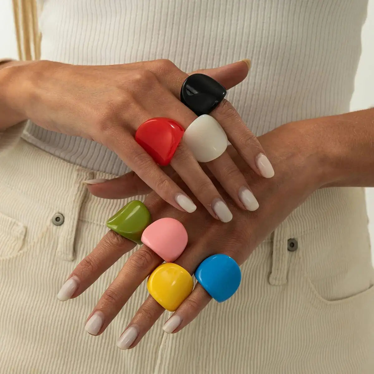 Rainbow Edge Ring (size 6) - 7 colors - Hello Baabs LLC 