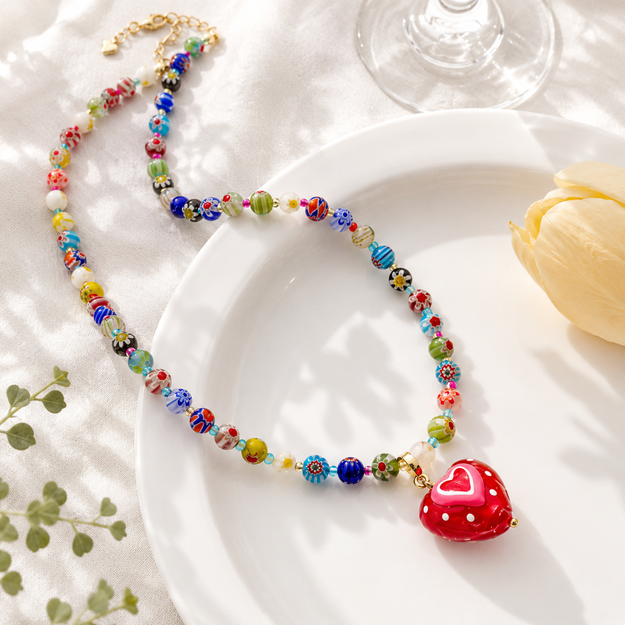 Rainbow Heart Necklace - Hello Baabs