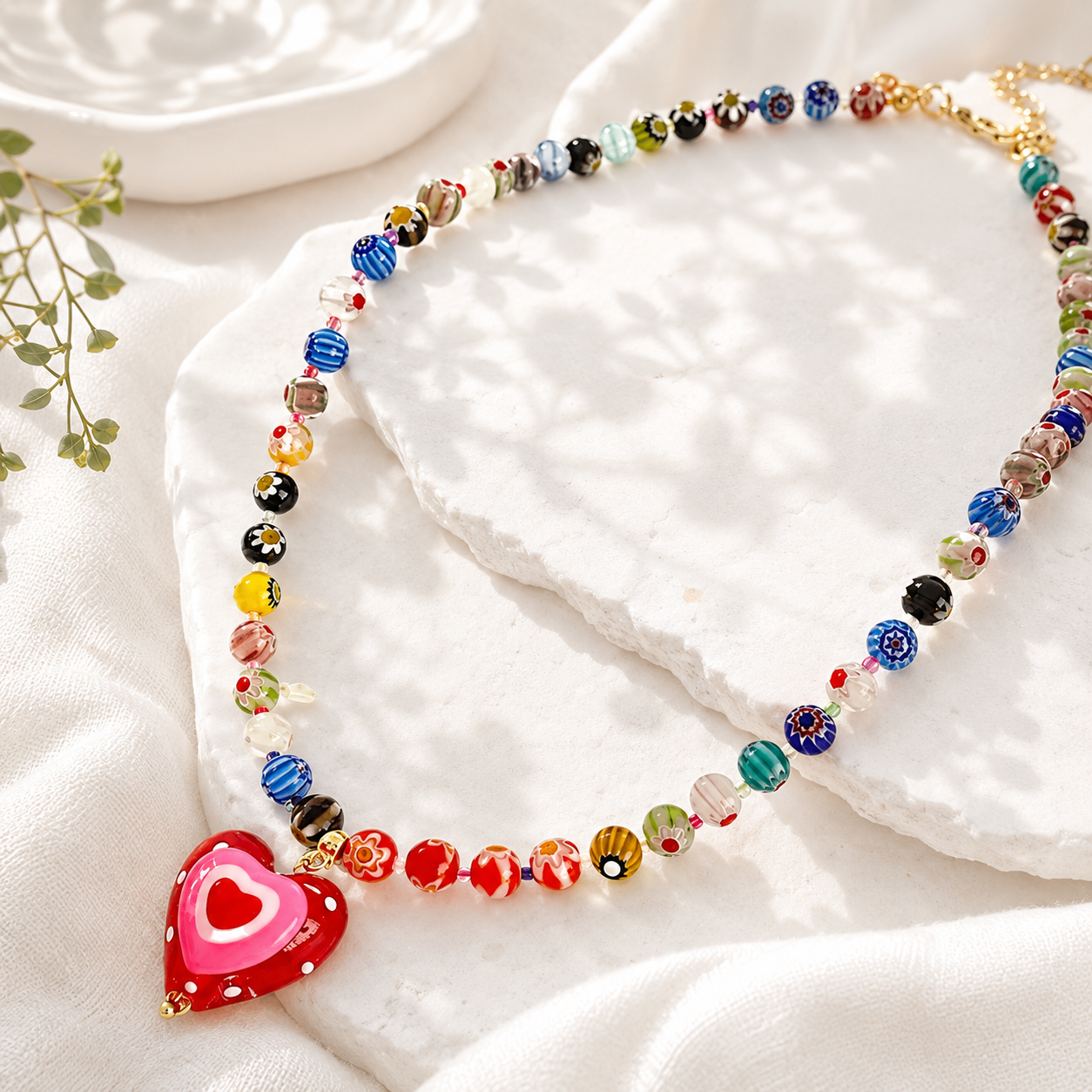 Rainbow Heart Necklace - Hello Baabs