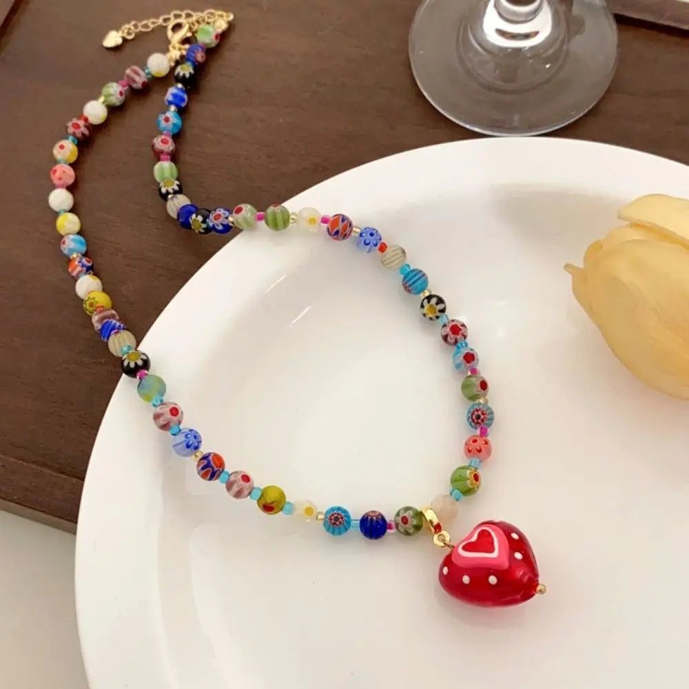 Rainbow Heart Necklace - Hello Baabs LLC 