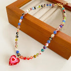 Rainbow Heart Necklace - Hello Baabs LLC 