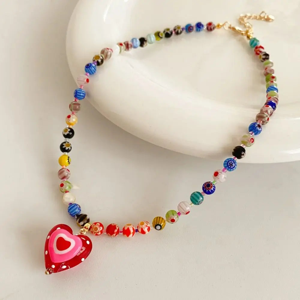 Rainbow Heart Necklace - Hello Baabs LLC 