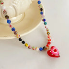 Rainbow Heart Necklace - Hello Baabs LLC 