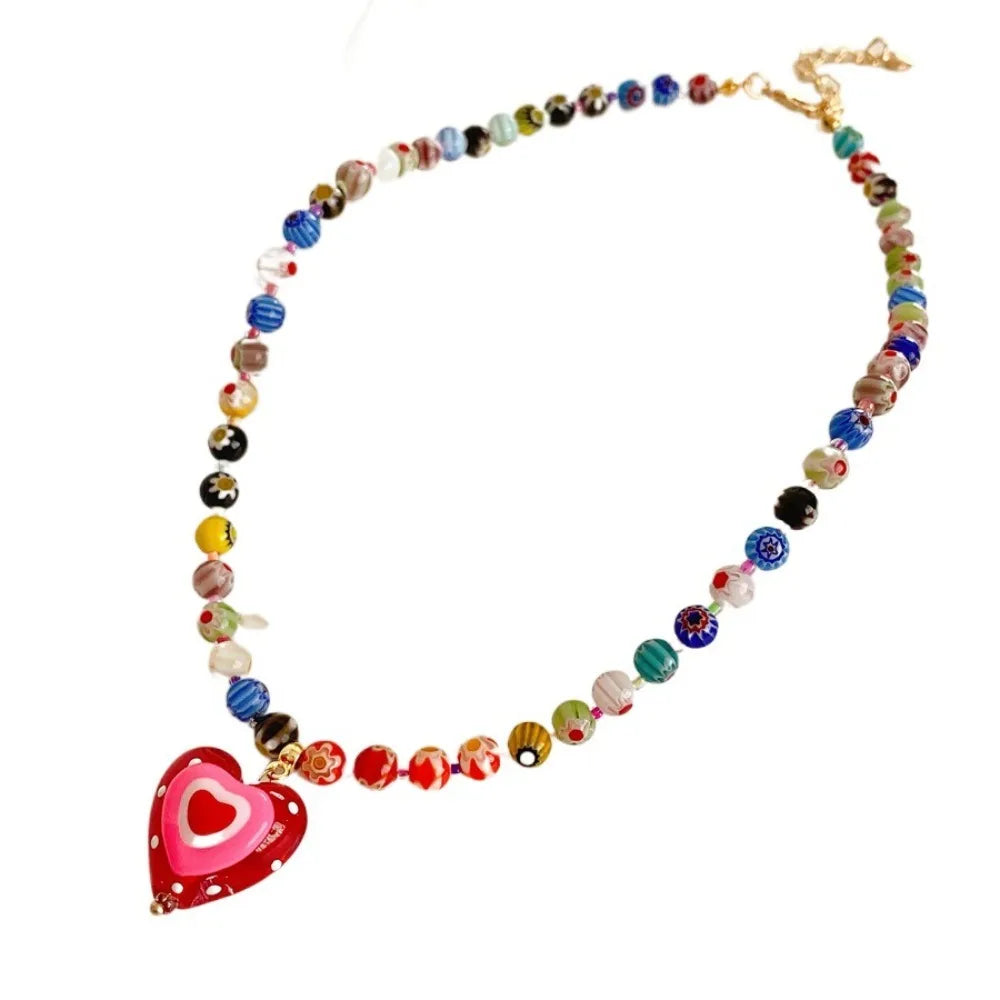 Rainbow Heart Necklace - Hello Baabs LLC 