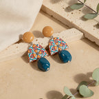 Retro Mosaic Drop Earrings - Hello Baabs