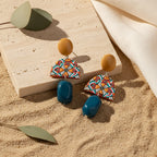 Retro Mosaic Drop Earrings - Hello Baabs