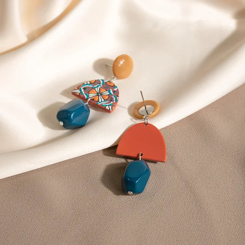 Retro Mosaic Drop Earrings - Hello Baabs LLC 