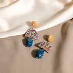 Retro Mosaic Drop Earrings - Hello Baabs LLC 