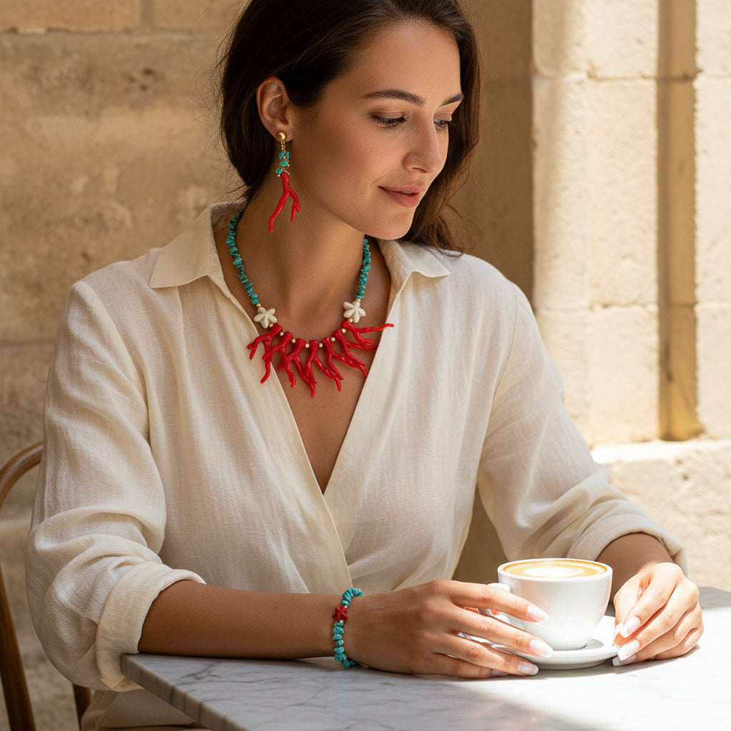 Rhapsody Reef Necklace, Earrings, & Bracelet Set - Hello Baabs
