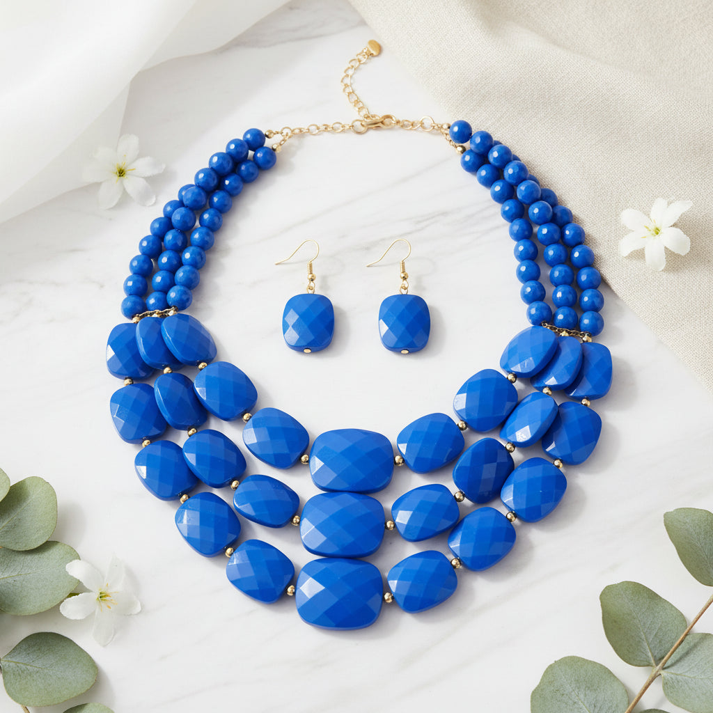 Royal Radiance Necklace & Earrings Set - 8 colors - Hello Baabs