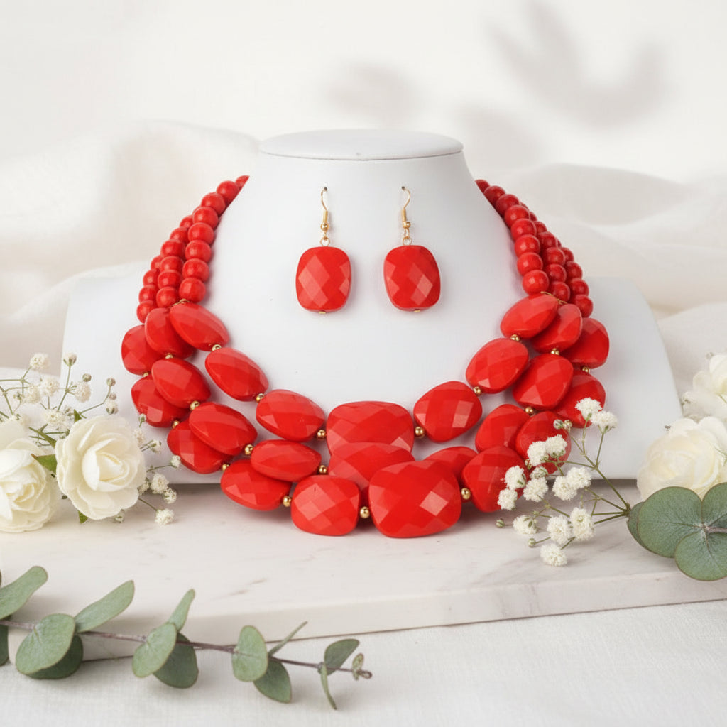 Royal Radiance Necklace & Earrings Set - 8 colors - Hello Baabs