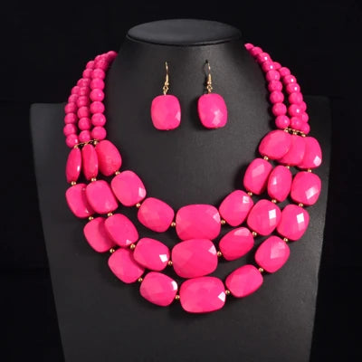Royal Radiance Necklace & Earrings Set - 8 colors - hello baabs 