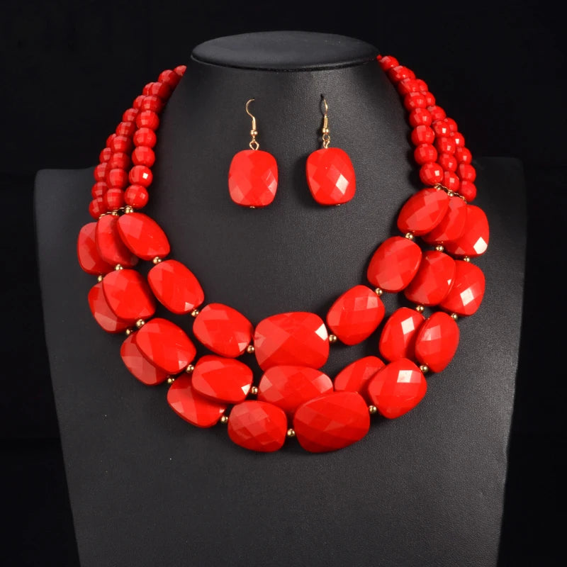 Royal Radiance Necklace & Earrings Set - 8 colors - hello baabs 