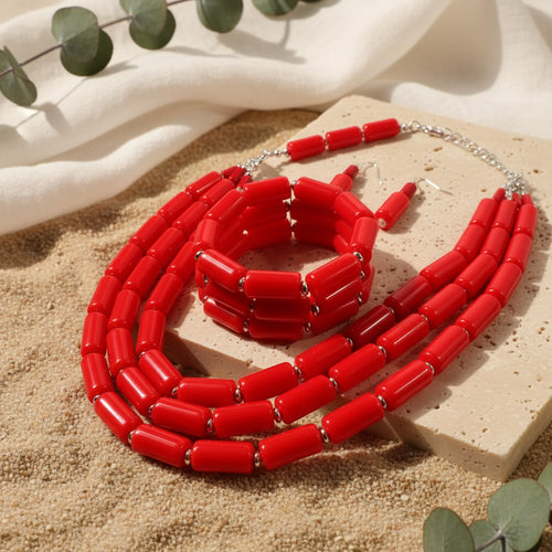 Royal Tribe Necklace, Earrings, & Bracelet Set - 6 colors - Hello Baabs