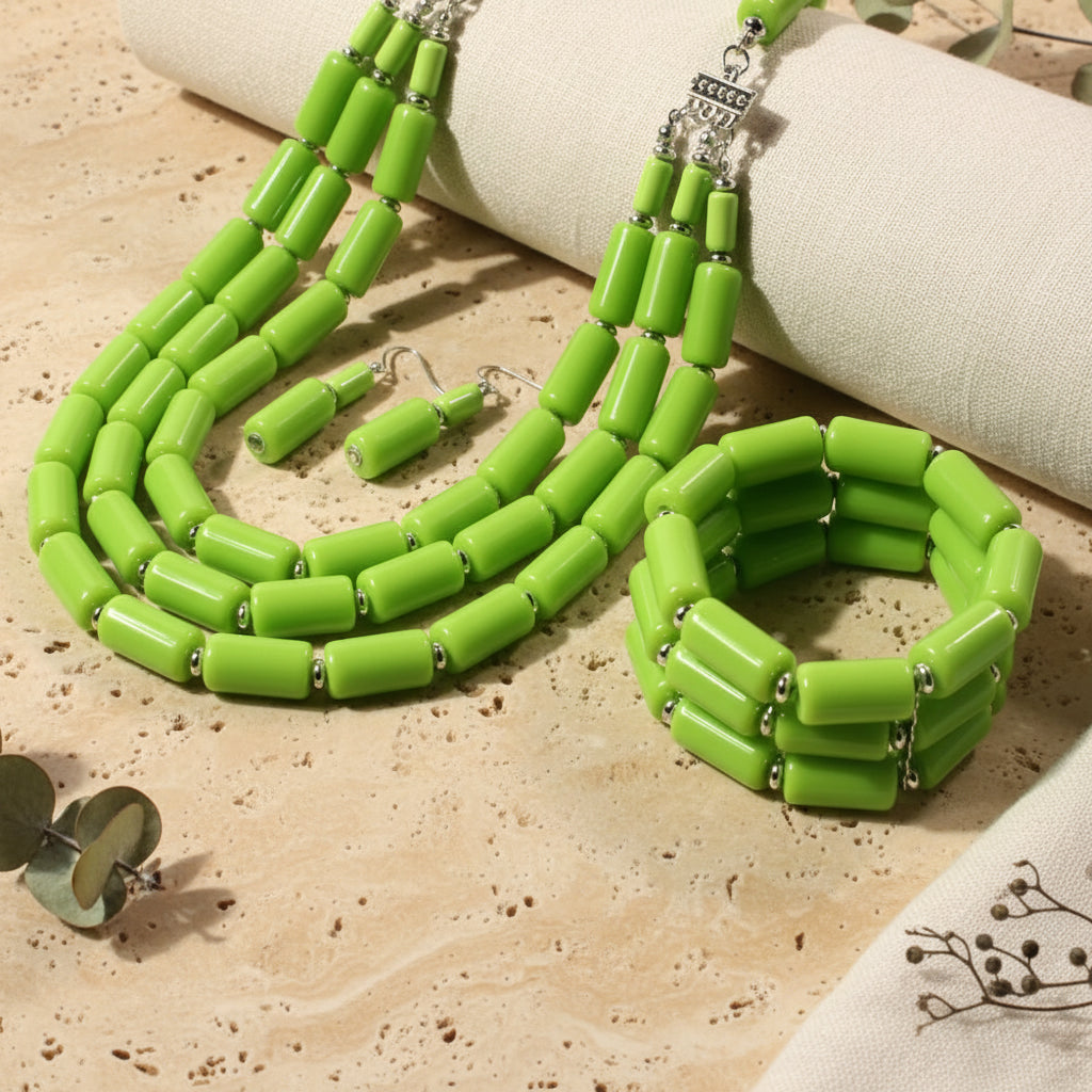 Royal Tribe Necklace, Earrings, & Bracelet Set - 6 colors - Hello Baabs