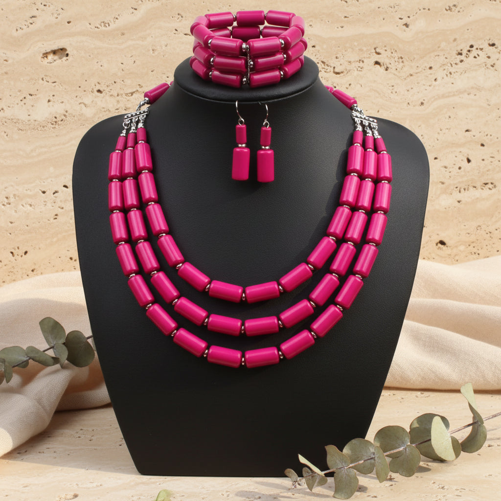 Royal Tribe Necklace, Earrings, & Bracelet Set - 6 colors - Hello Baabs