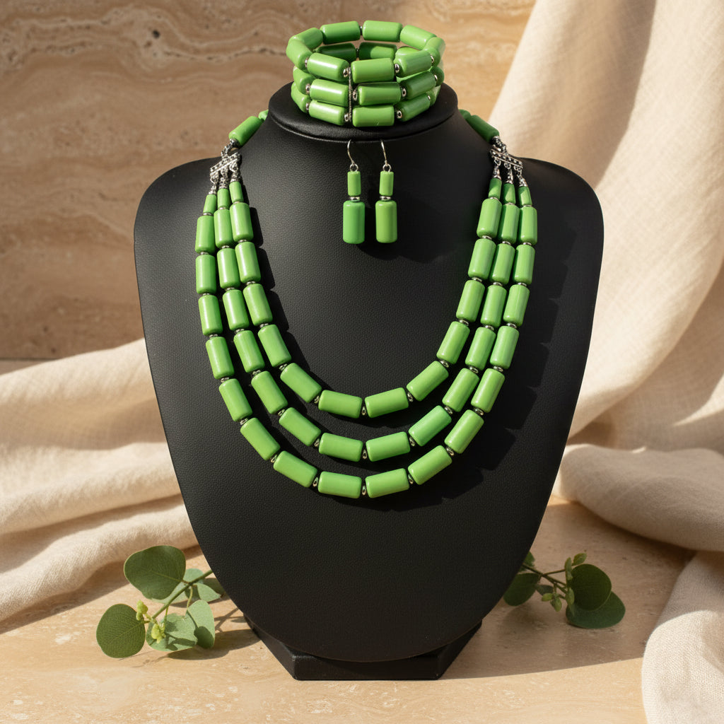 Royal Tribe Necklace, Earrings, & Bracelet Set - 6 colors - Hello Baabs