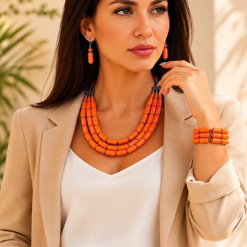 Royal Tribe Necklace, Earrings, & Bracelet Set - 6 colors - Hello Baabs