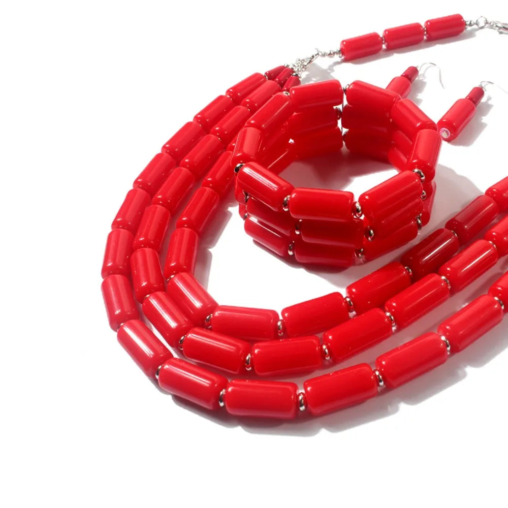 Royal Tribe Necklace, Earrings, & Bracelet Set - 6 colors - Hello Baabs LLC 