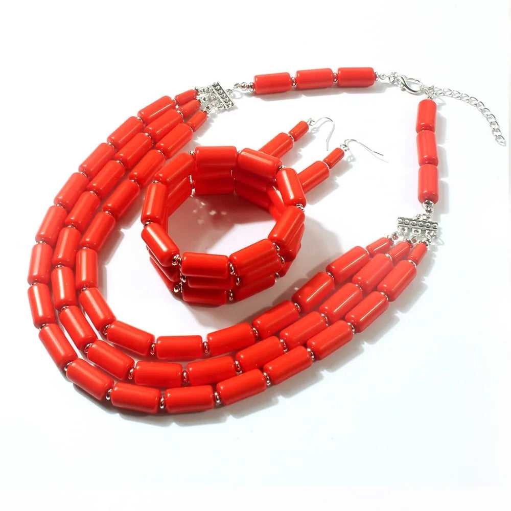 Royal Tribe Necklace, Earrings, & Bracelet Set - 6 colors - Hello Baabs LLC 