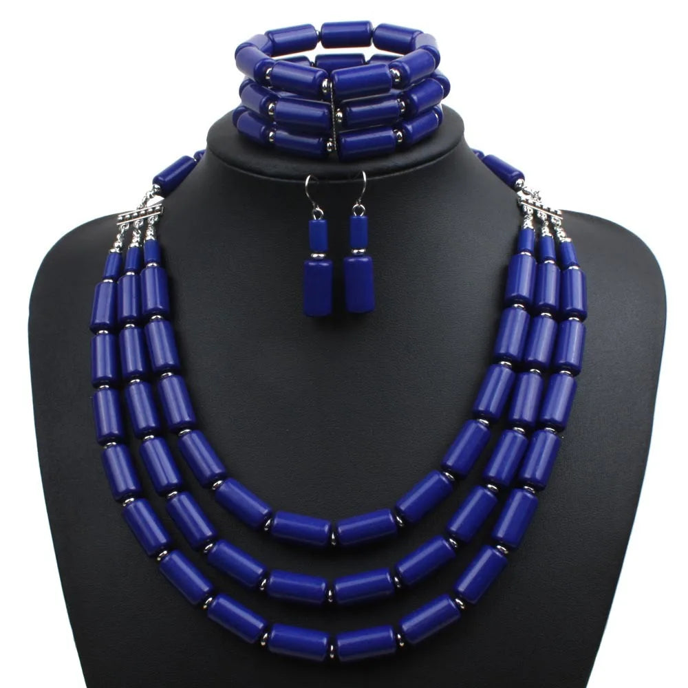 Royal Tribe Necklace, Earrings, & Bracelet Set - 6 colors - Hello Baabs LLC 