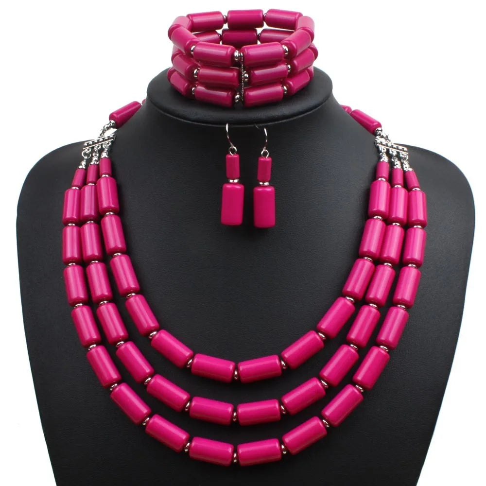 Royal Tribe Necklace, Earrings, & Bracelet Set - 6 colors - Hello Baabs LLC 