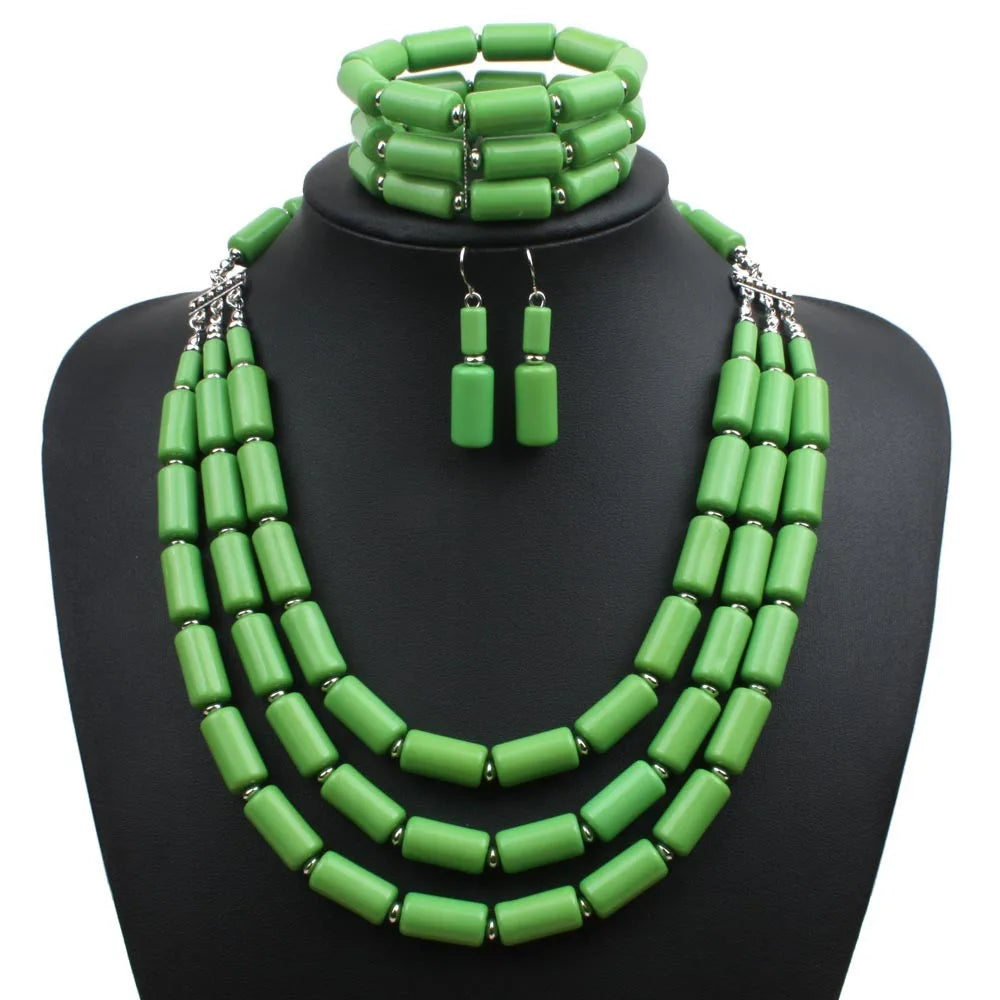 Royal Tribe Necklace, Earrings, & Bracelet Set - 6 colors - Hello Baabs LLC 