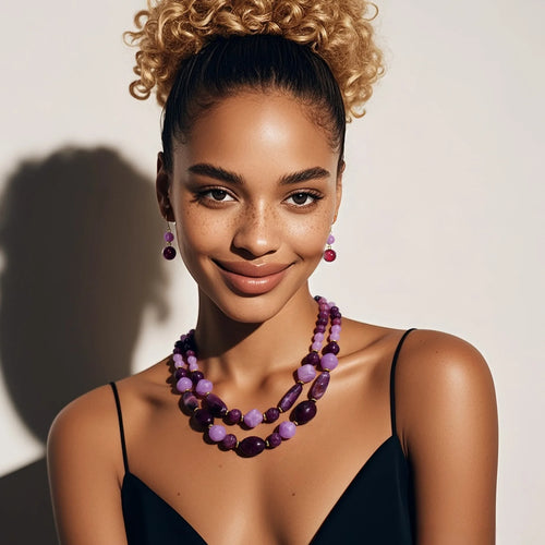 Double Glow Necklace & Earrings Set - 5 colors