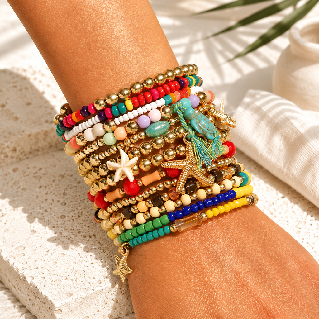 Saltwater Wander Bracelet Stack - Hello Baabs