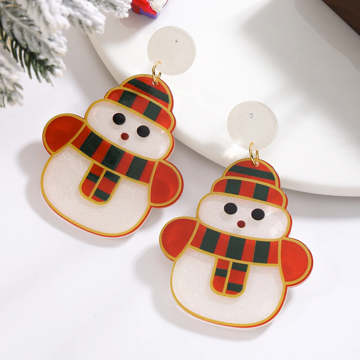 Scarf & Sparkle Snowmen Earrings - hello baabs 