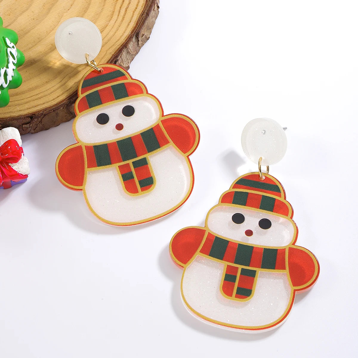 Scarf & Sparkle Snowmen Earrings - hello baabs 
