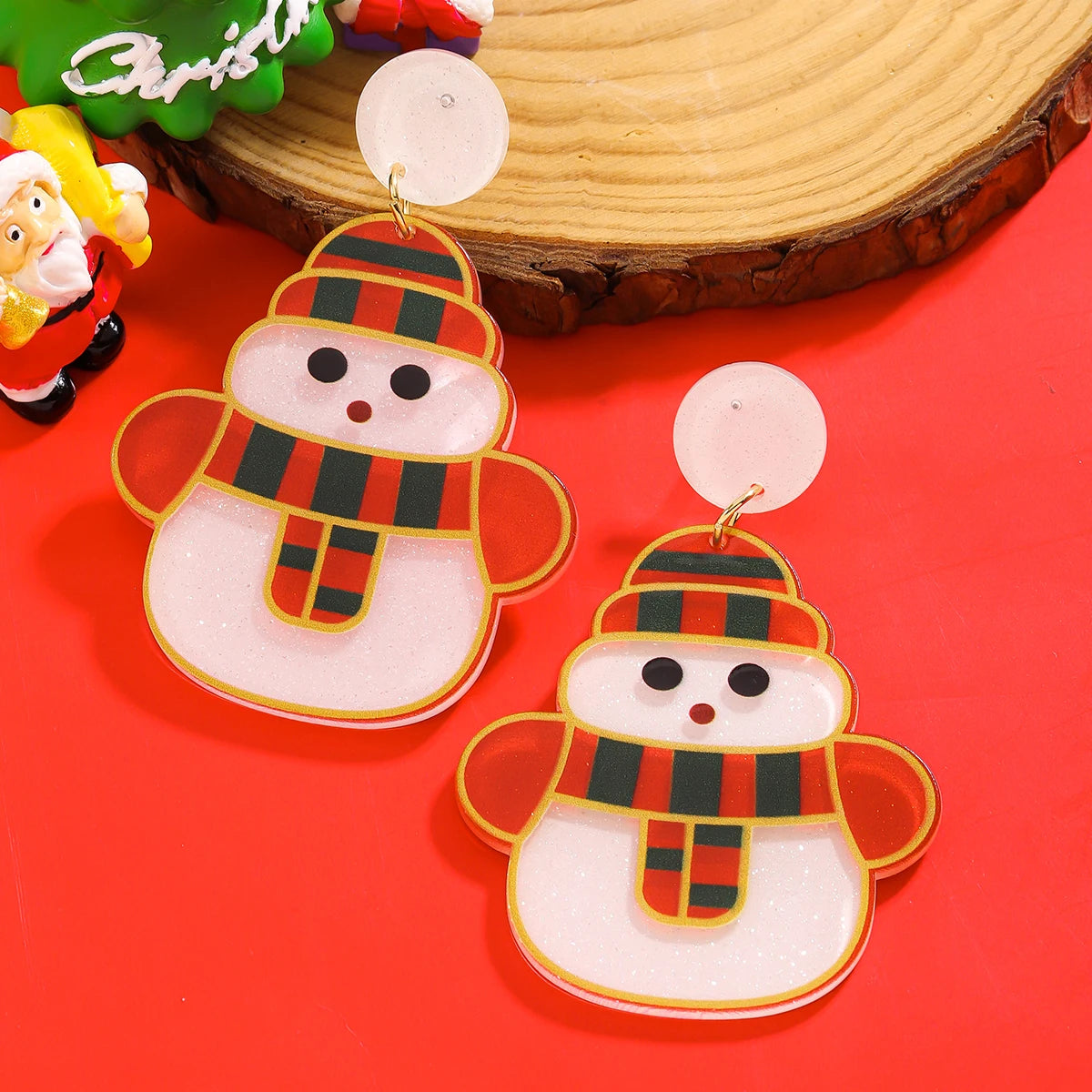Scarf & Sparkle Snowmen Earrings - hello baabs 