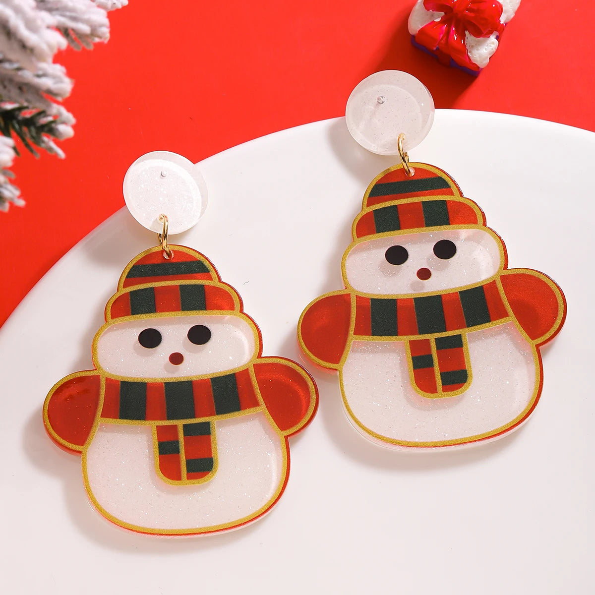 Scarf & Sparkle Snowmen Earrings - hello baabs 