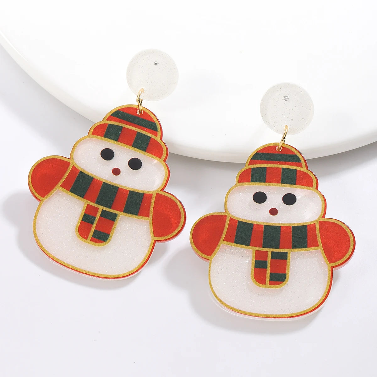 Scarf & Sparkle Snowmen Earrings - hello baabs 