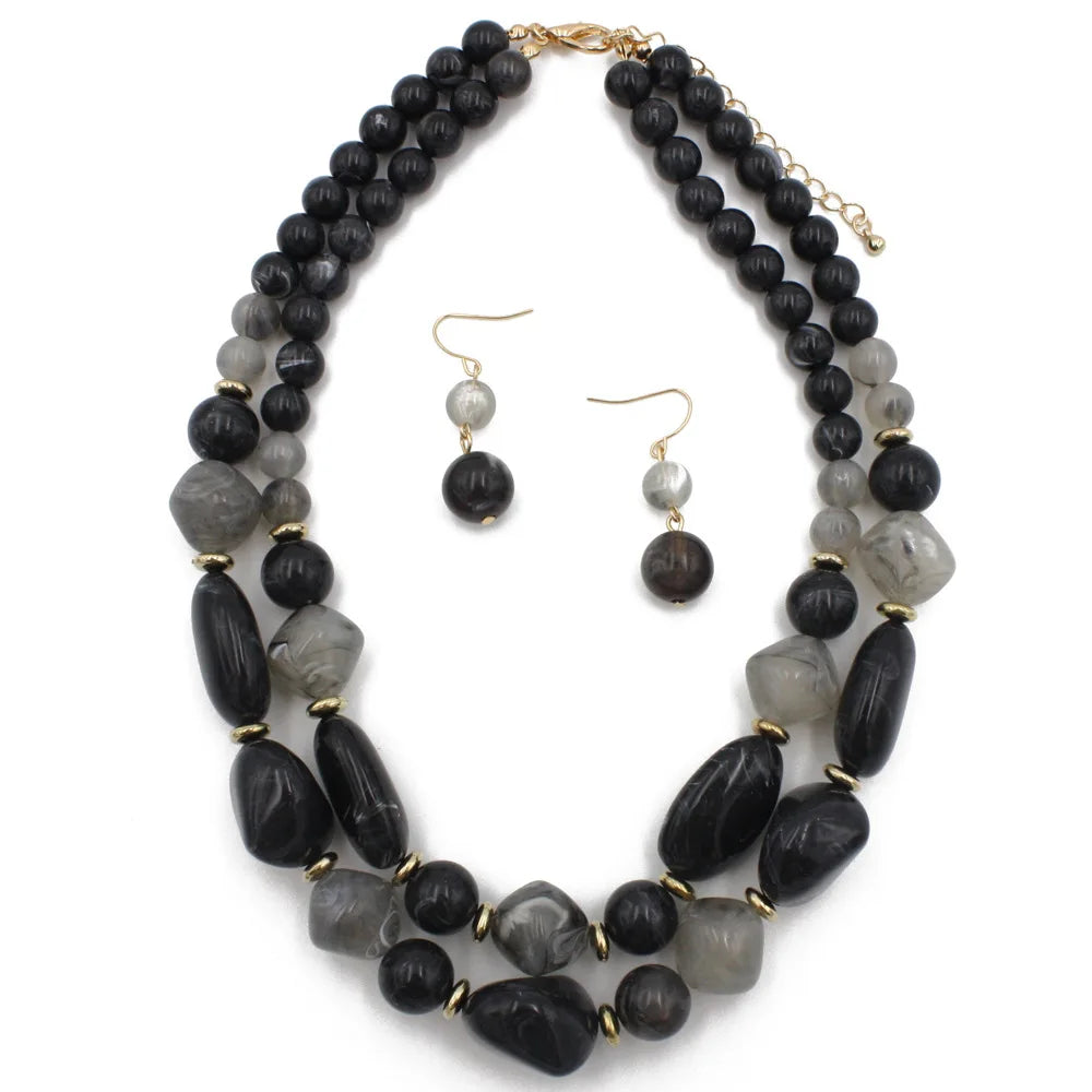 Double Glow Necklace & Earrings Set - 5 colors