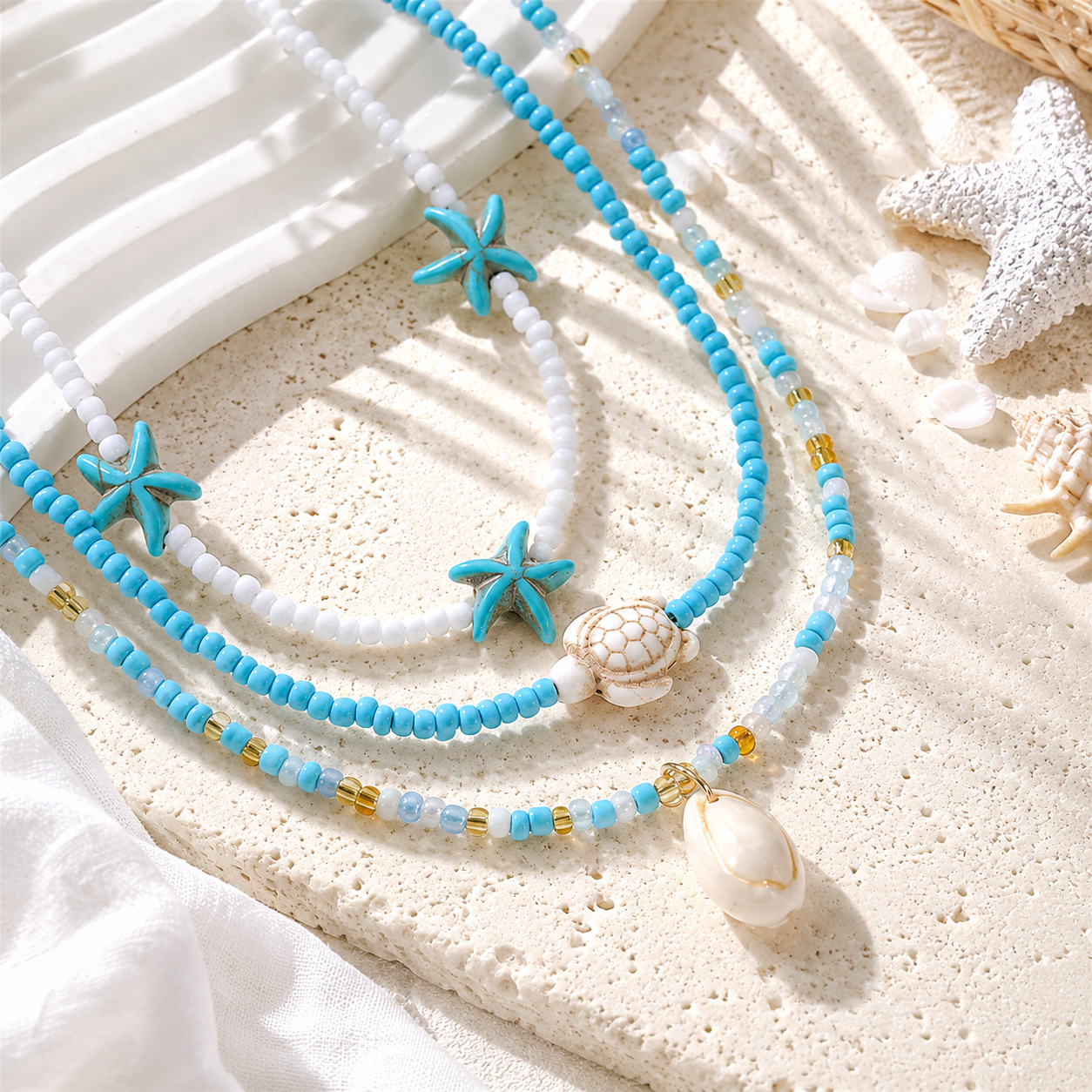 Sea Story Layers 3pc Necklace Set - 4 variants - Hello Baabs