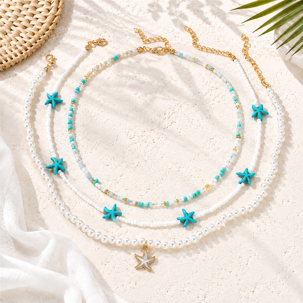 Sea Story Layers 3pc Necklace Set - 4 variants - Hello Baabs