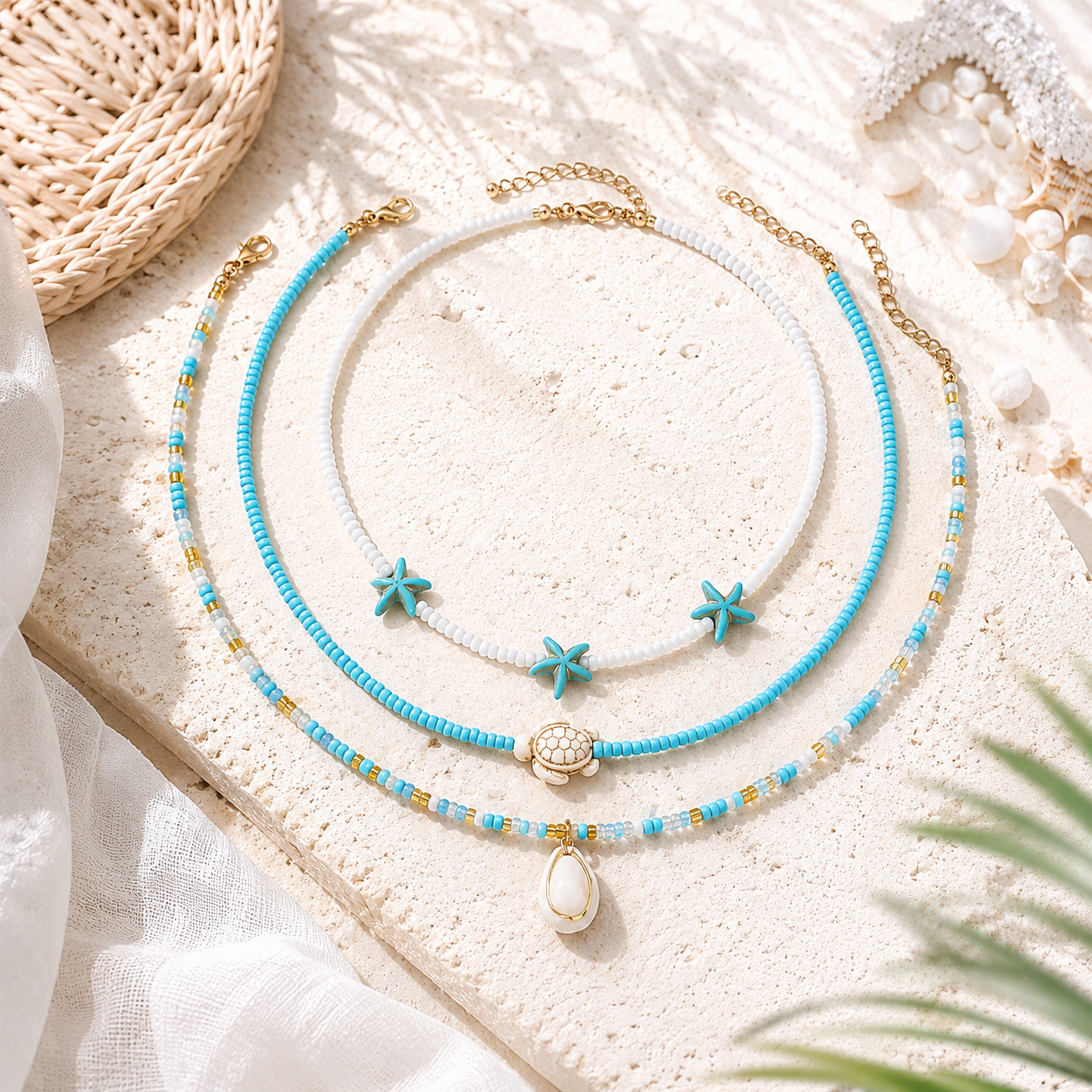 Sea Story Layers 3pc Necklace Set - 4 variants - Hello Baabs