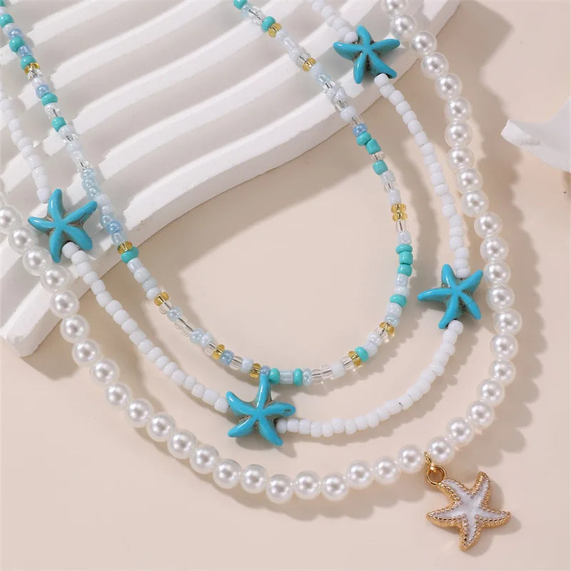 Sea Story Layers 3pc Necklace Set - Hello Baabs LLC 