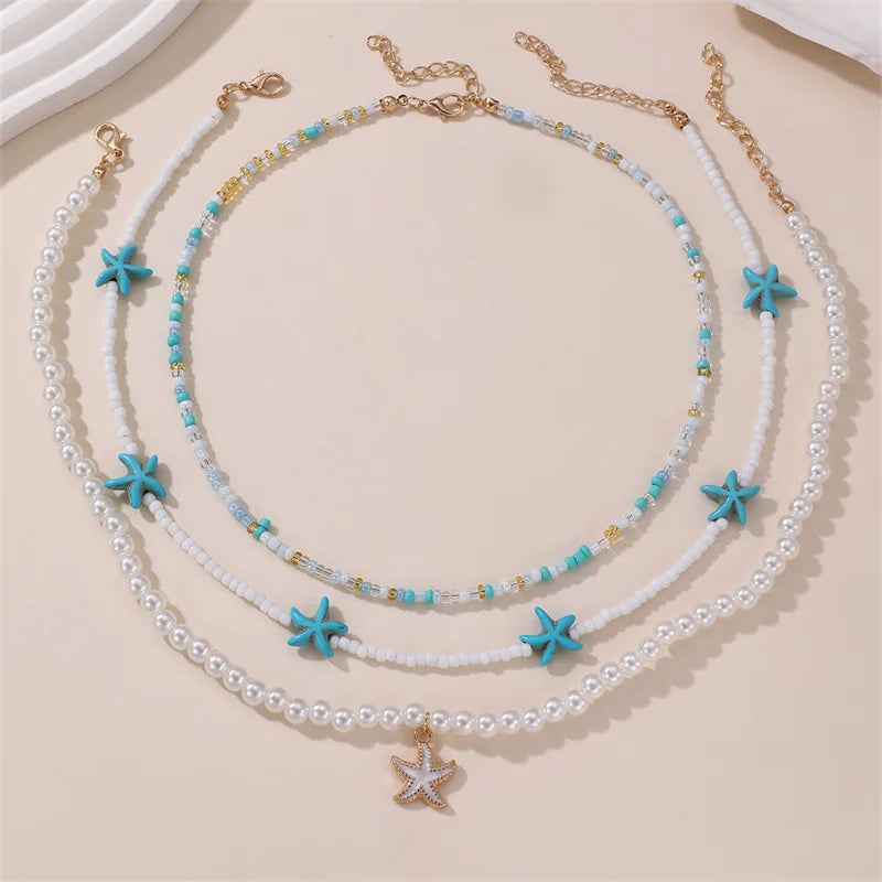 Sea Story Layers 3pc Necklace Set - Hello Baabs LLC 