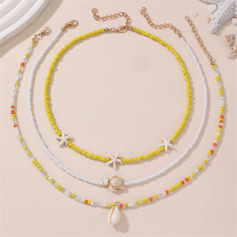 Sea Story Layers 3pc Necklace Set - Hello Baabs LLC 